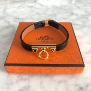 Hermes Black mini Rivale in swift leather gold hw.